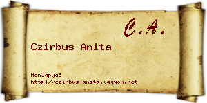 Czirbus Anita névjegykártya