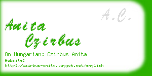 anita czirbus business card